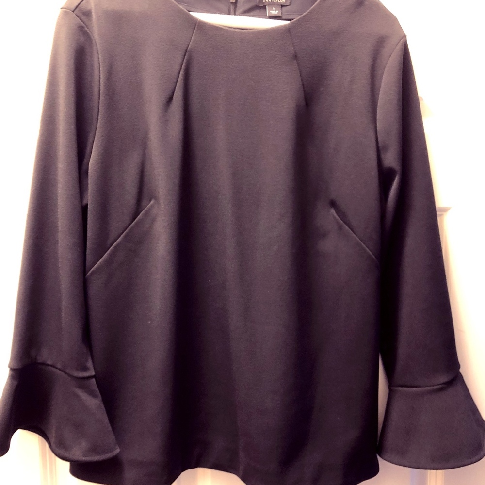 Ann Taylor - Black Bell Sleeve Top